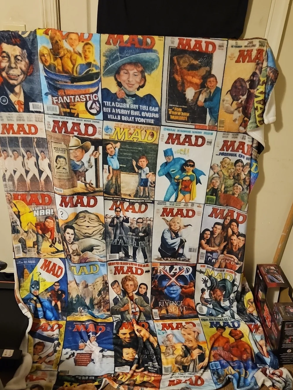 Mad Collage Graphics Throw Blanket